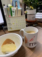 Coffee and homemade cheesecake