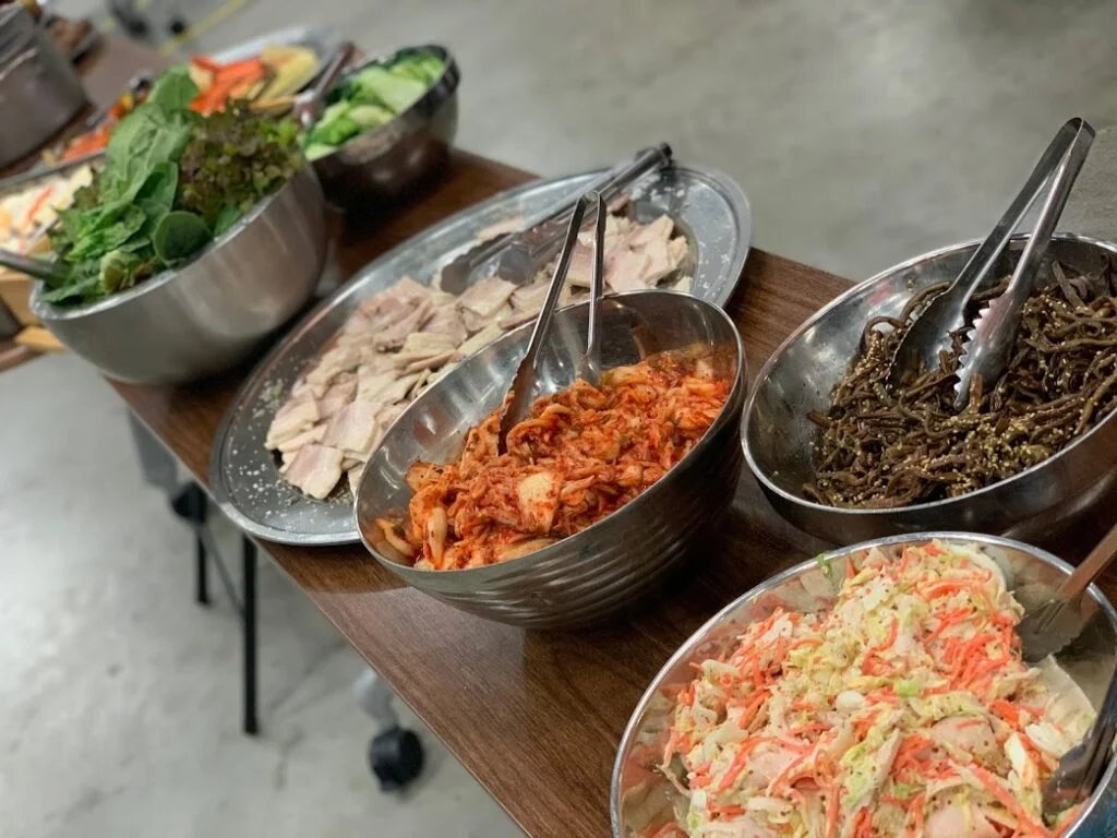 Korean Samgyeopsal spread