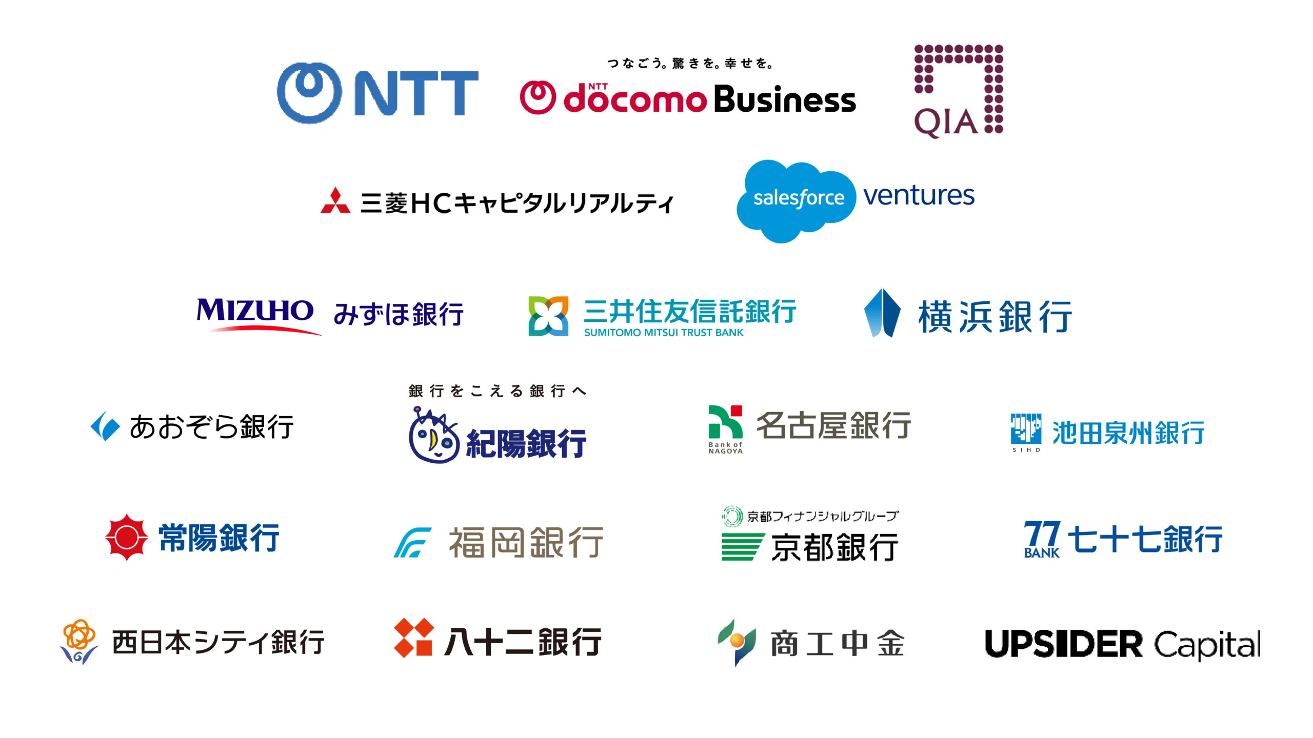 シリーズD 引受先・参加金融機関ロゴ
